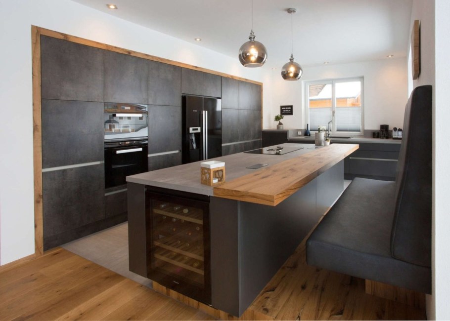 Кухни гостиные с островом