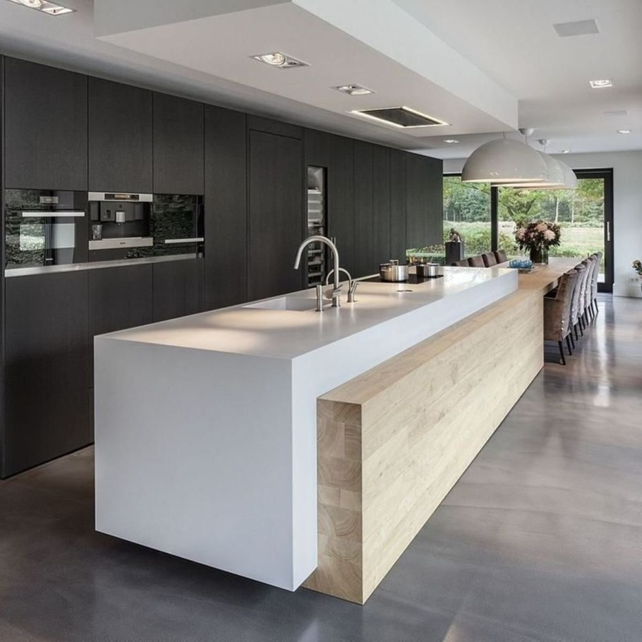 Кухни с островом в современном стиле