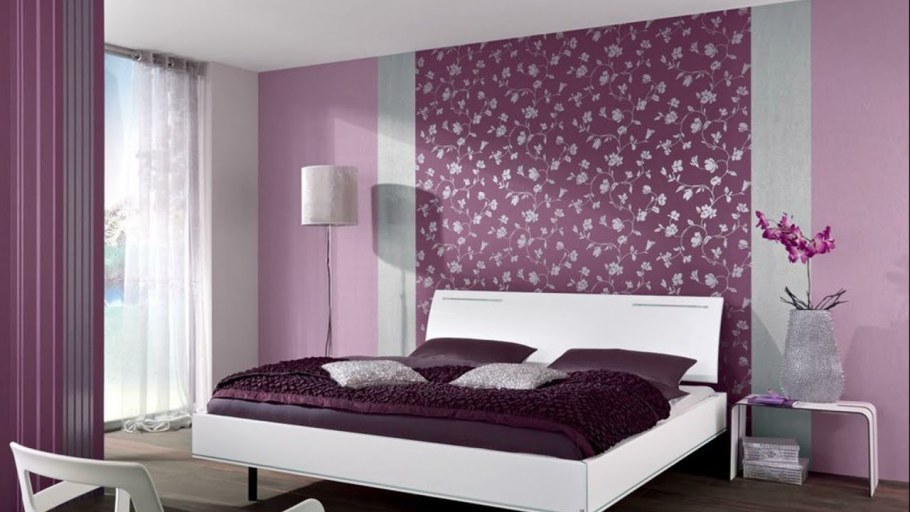 Обои для спальни комбинированные