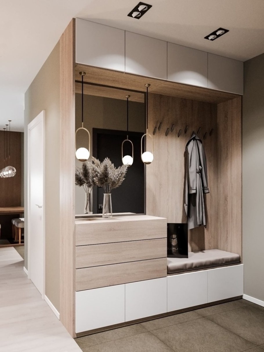 Стильная маленькая прихожая