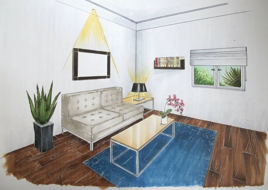 Угловая перспектива комнаты