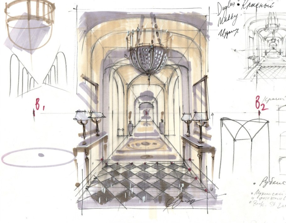 Скетч фронтальная перспектива