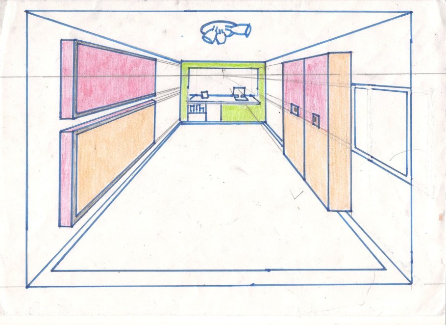 Фронтальная перспектива с двумя точками схода