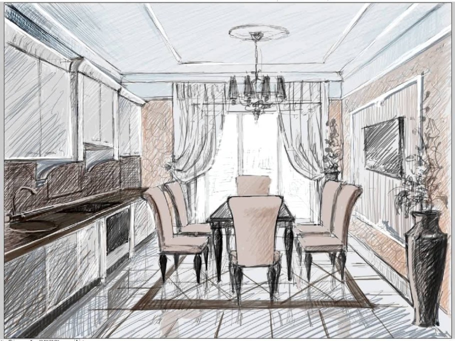 Скетч интерьера