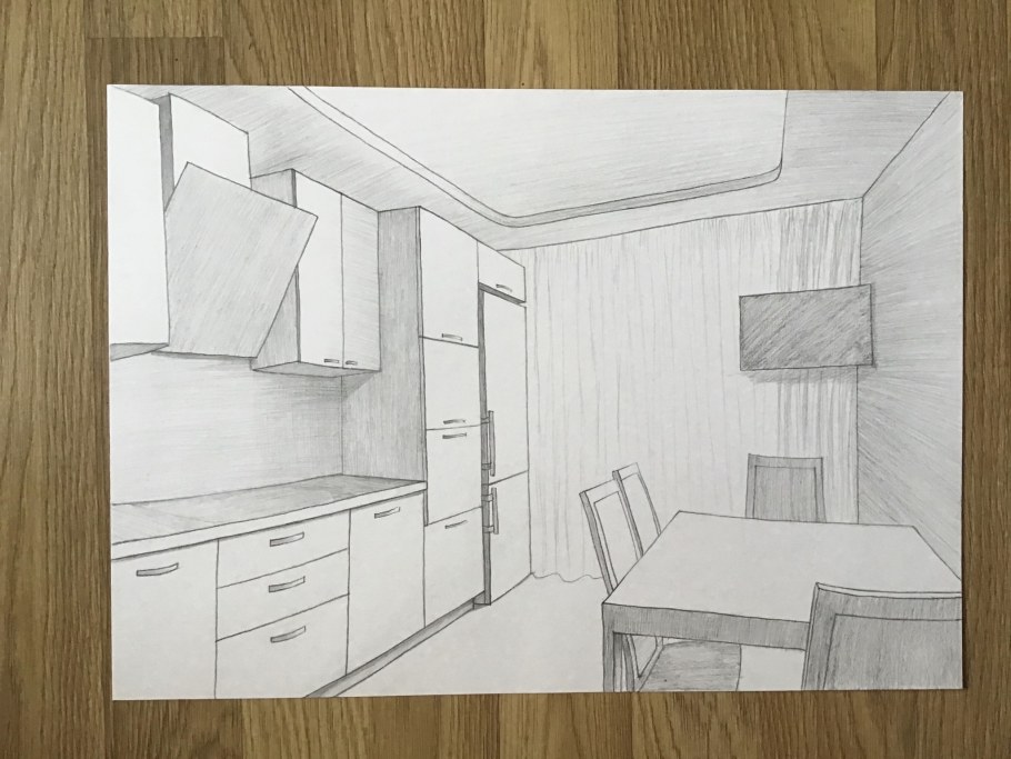 Интерьер карандашом