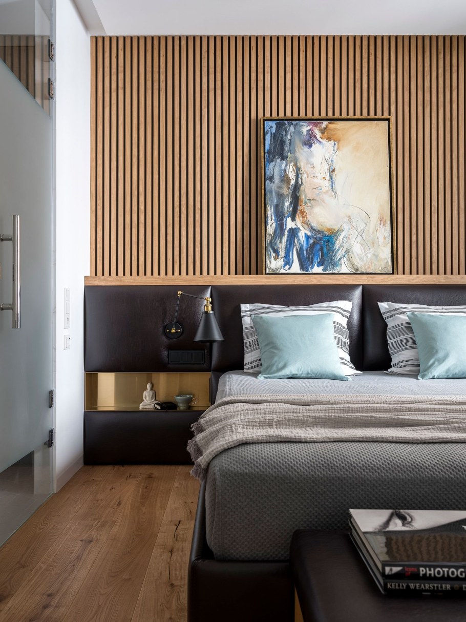 Деревянные рейки в интерьере