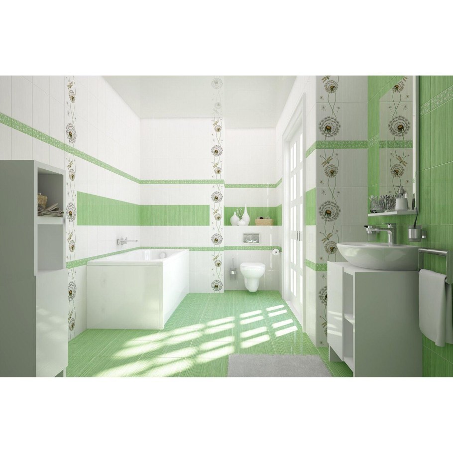 Керамическая плитка настенная Cersanit Light зеленая 30х20 см