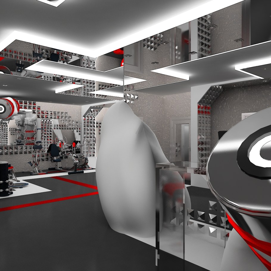 Стиль Хай-тек в интерьере спортзала