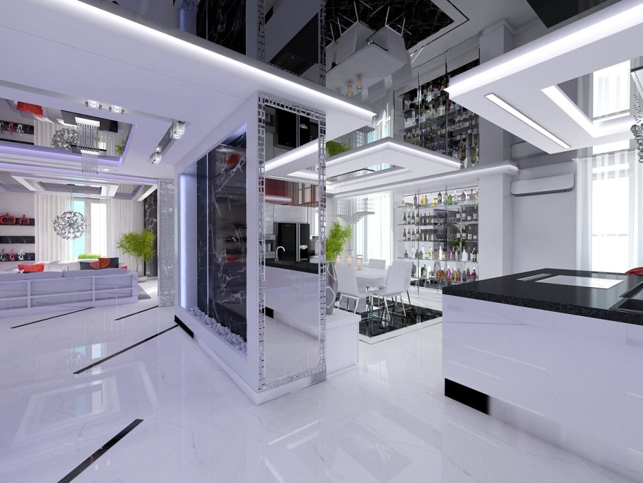 Пентхаус в стиле Хай тек