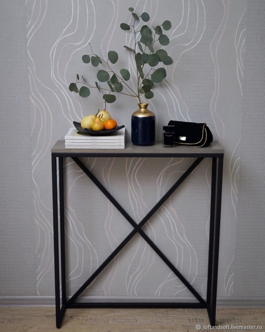 Консоль металл дерево k022