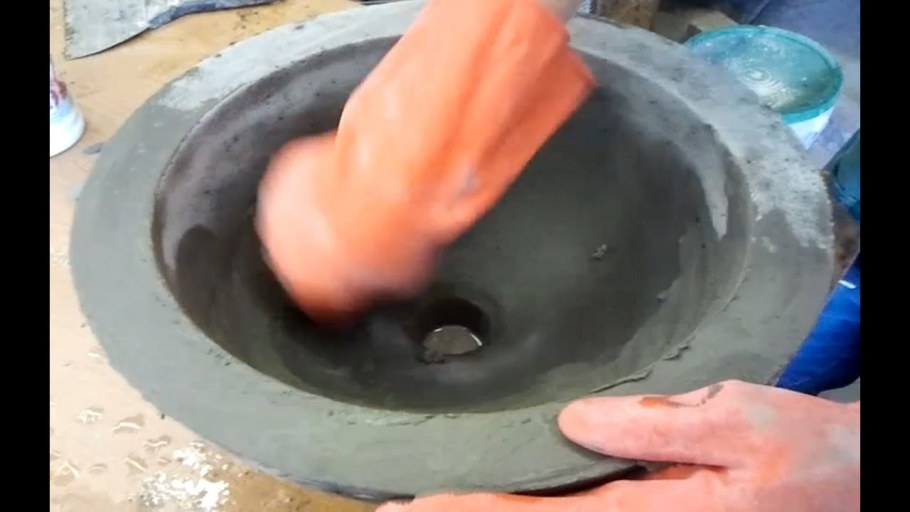 Раковина из бетона круглая