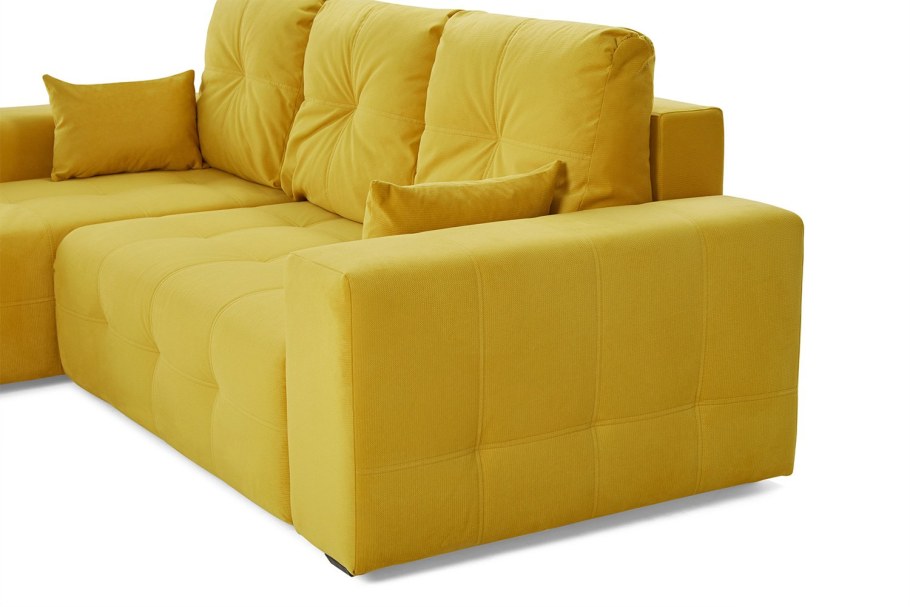 Диван Питсбург угловой горчичный