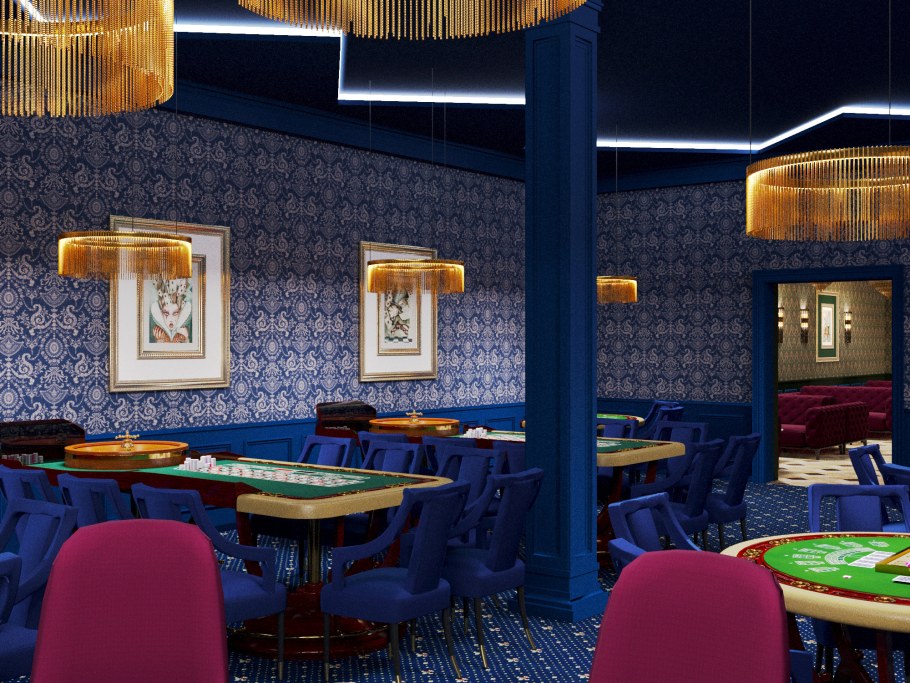 Ретро казино интерьер