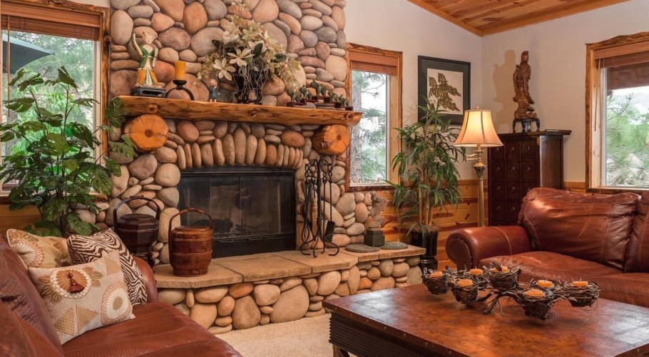 Красивые камины в интерьере гостиной