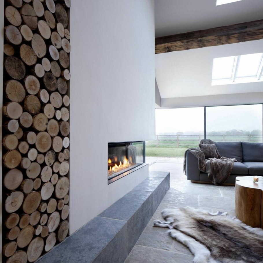 Дрова в интерьере