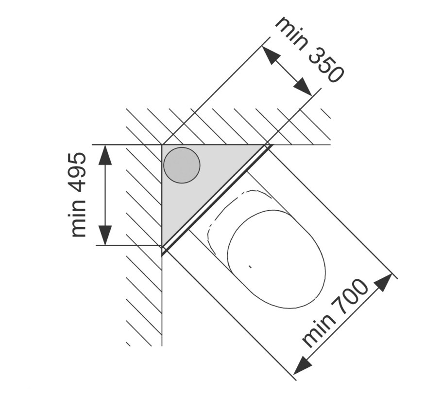 Крепеж инсталляции в угол