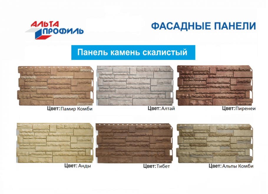 Скалистый камень фасадная панель Альта-профиль Алтай