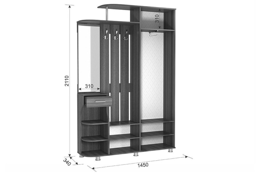 Прихожая Барселона 2 дуб Млечный