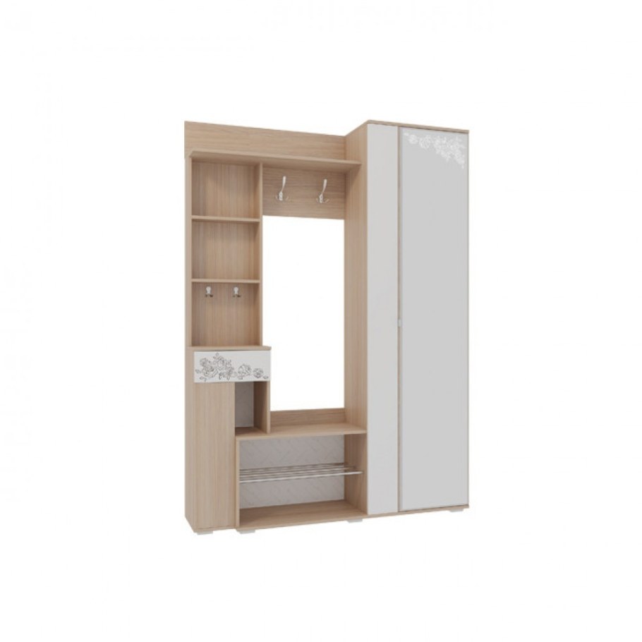 Прихожая "Грация" (дуб Млечный/белый) (Мебельсон)
