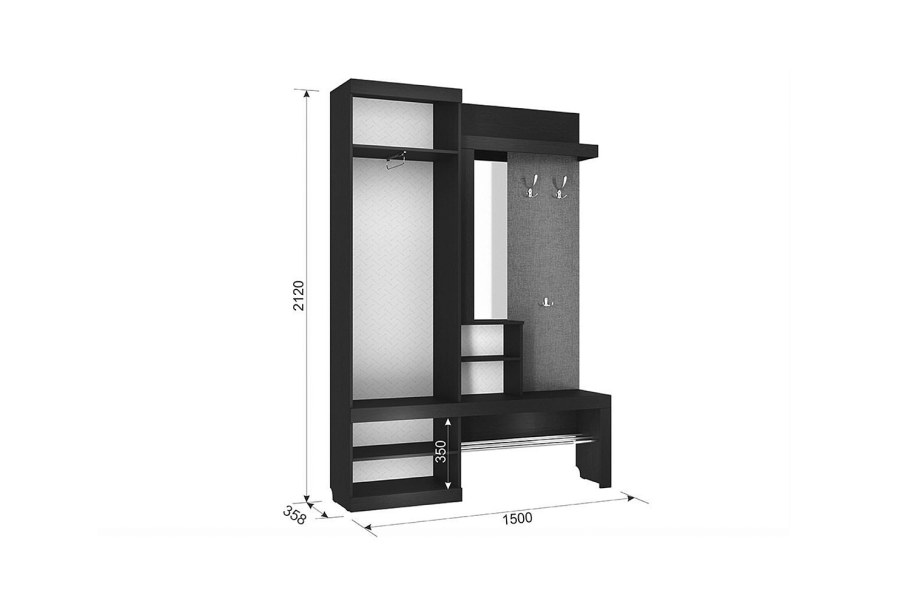 Прихожая Алекс 1500*354*2116 венге/скала (Мебельсон)