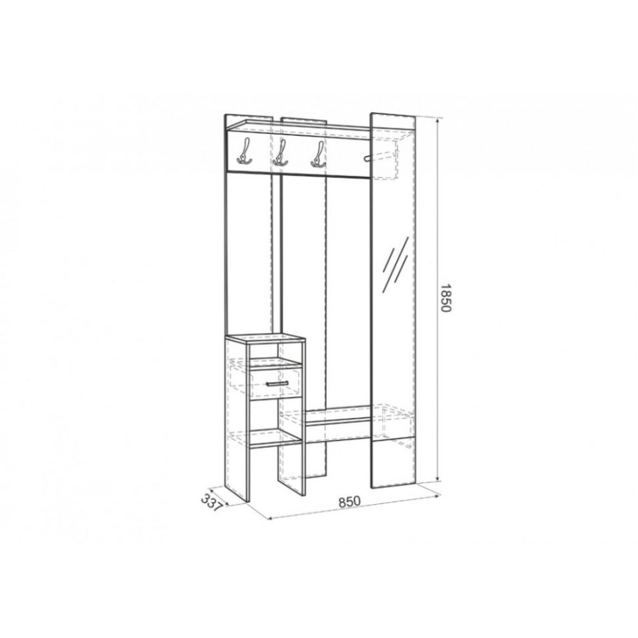 Прихожая Агата белый рамух