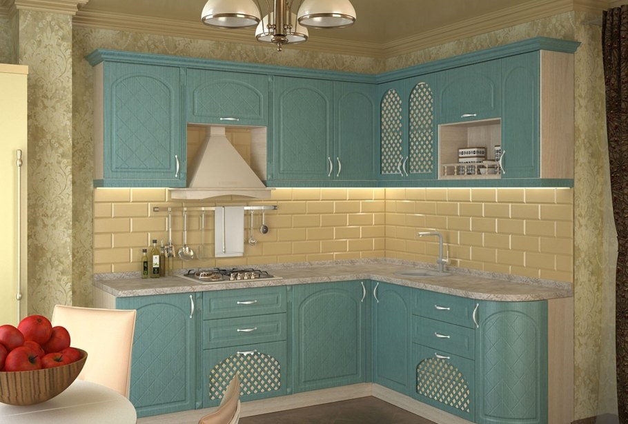 Кухня Аквамарин МДФ эмаль