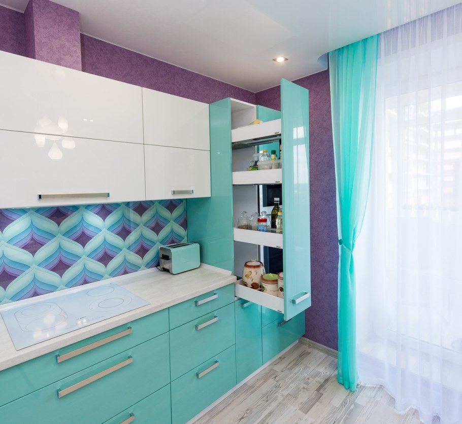 Бирюзовая кухня Леруа Мерлен