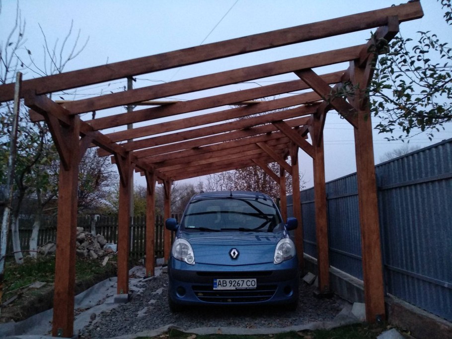 Навес деревянный односкатный 2х2