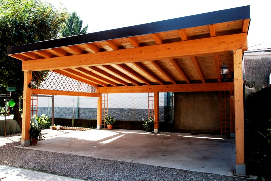 Навес деревянный односкатный 2х2