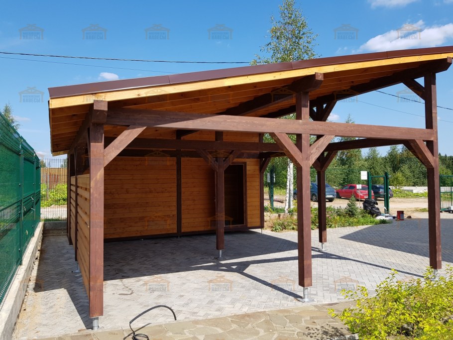 Навес деревянный односкатный 2х2