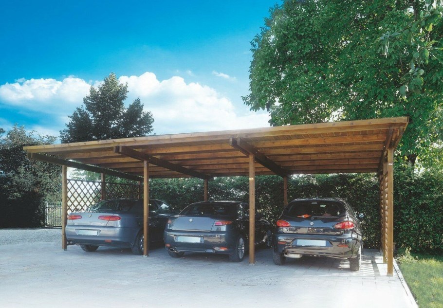 Деревянный навес односкатный 4000*6000