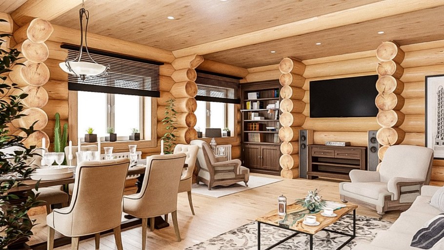 Интерьер деревянного дома
