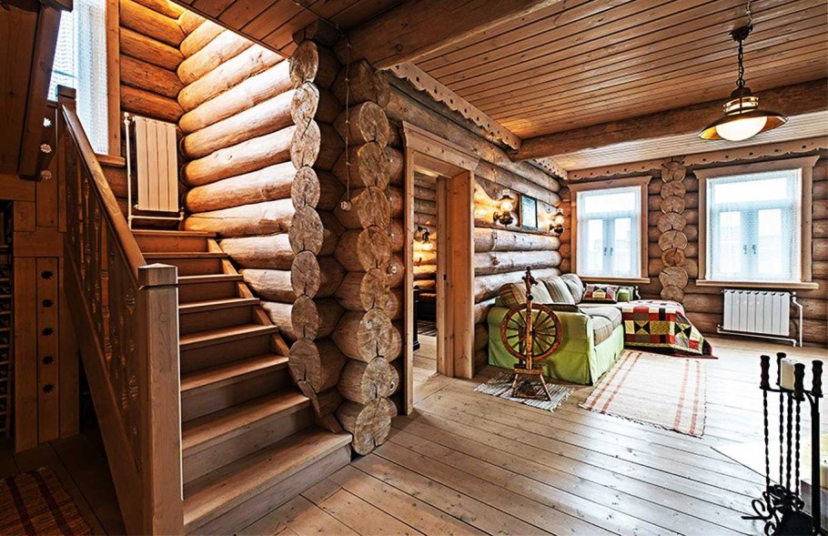 Дом из оцилиндрованного бревна Терем