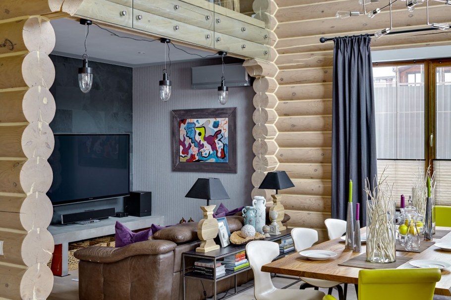 Бревенчатый дом интерьер