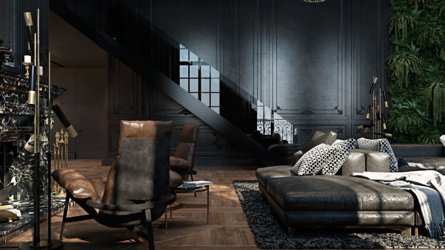 Темный интерьер