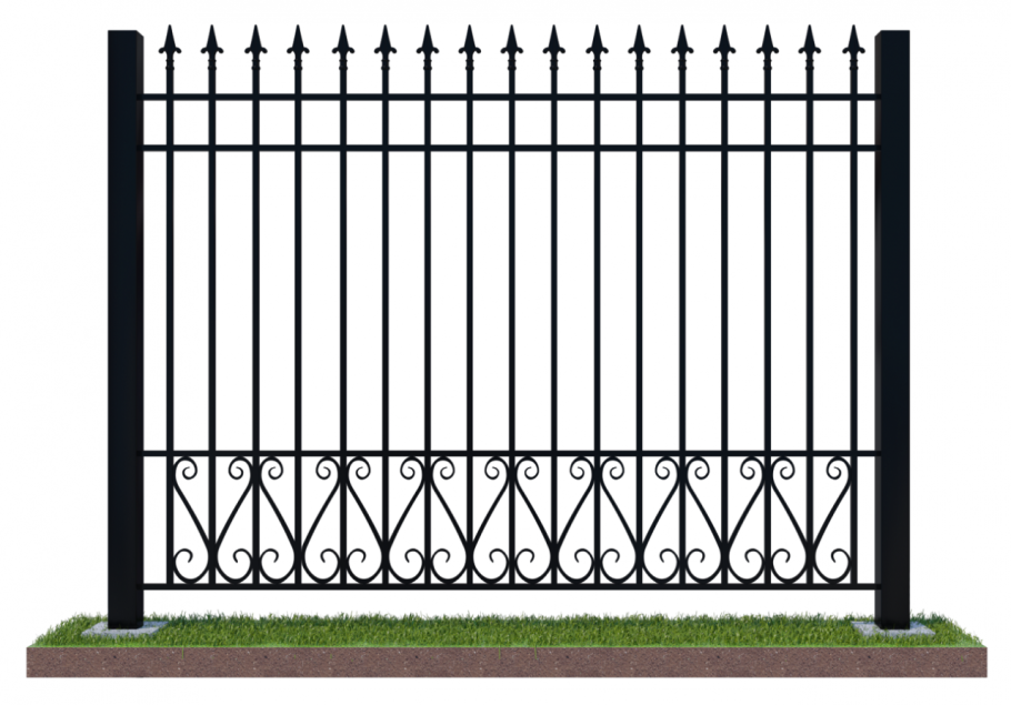 Ограждение (металлическое ограждение - 610 м)