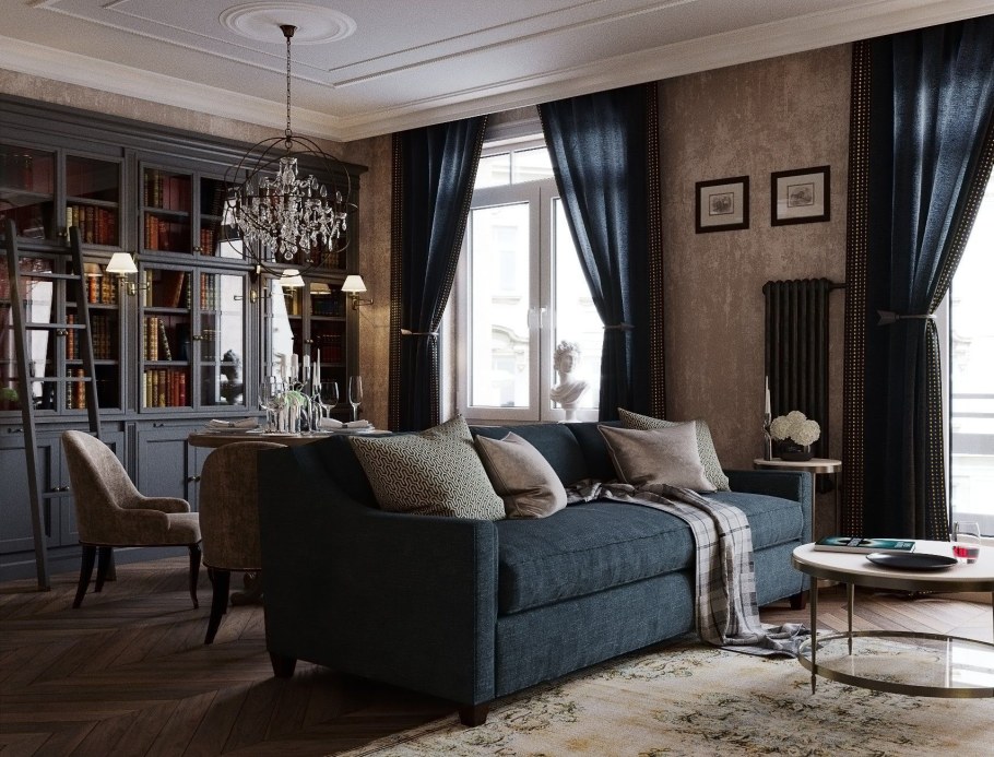 Гостиная в питерском стиле