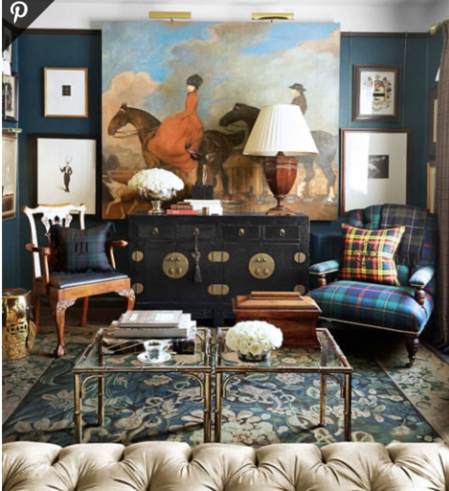 Английский стиль в интерьере гостиной