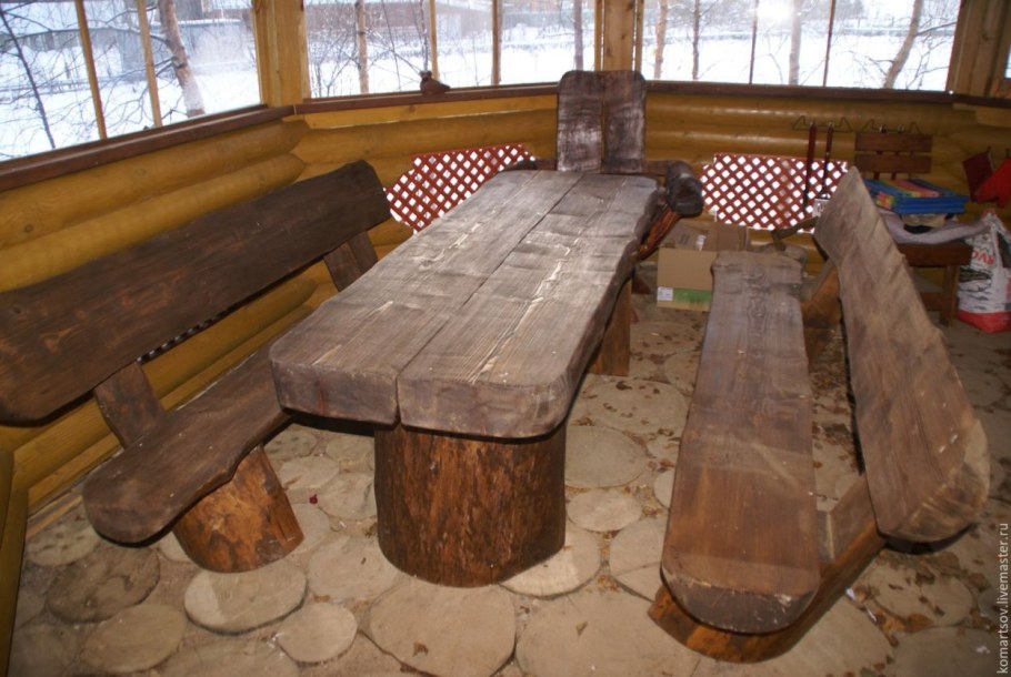 Стол и лавки для беседки
