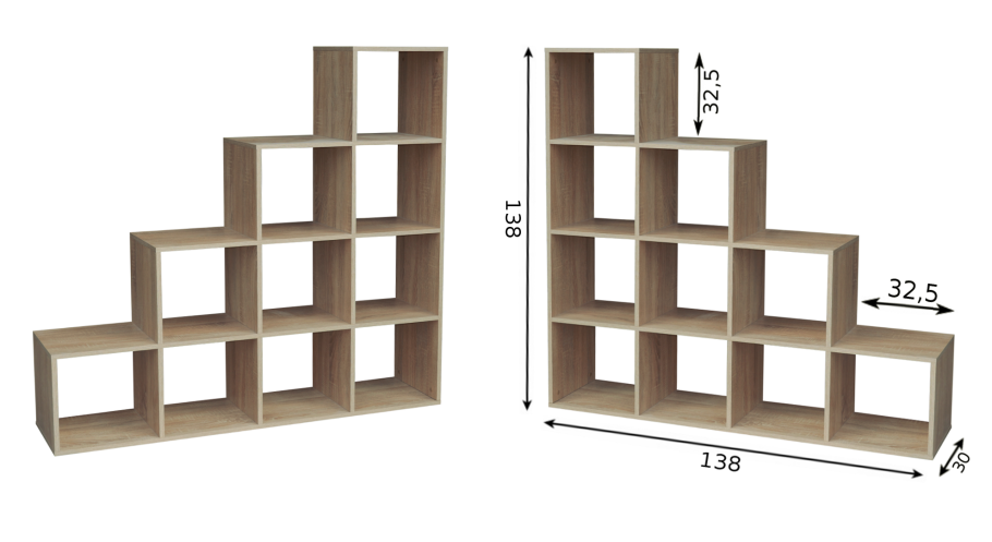 Стеллаж лесенкой 2 2 1 мебель