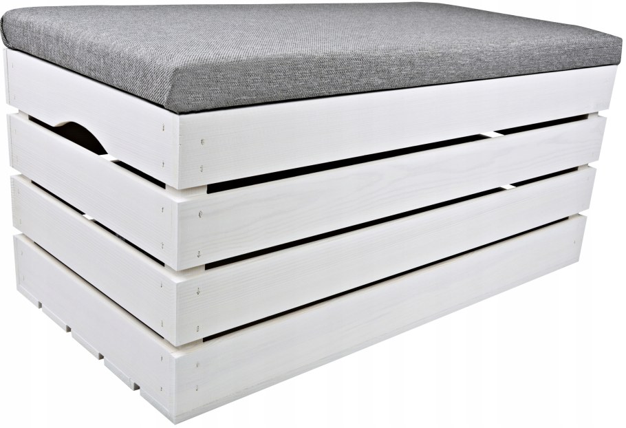 Пуфик белый с ящиком для хранения