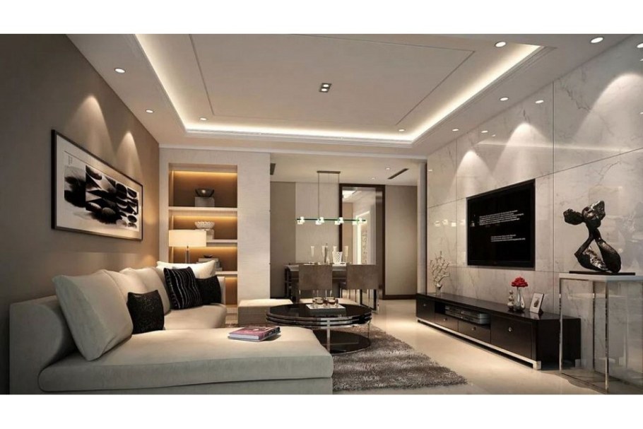 Освещение в гостиной в современном стиле