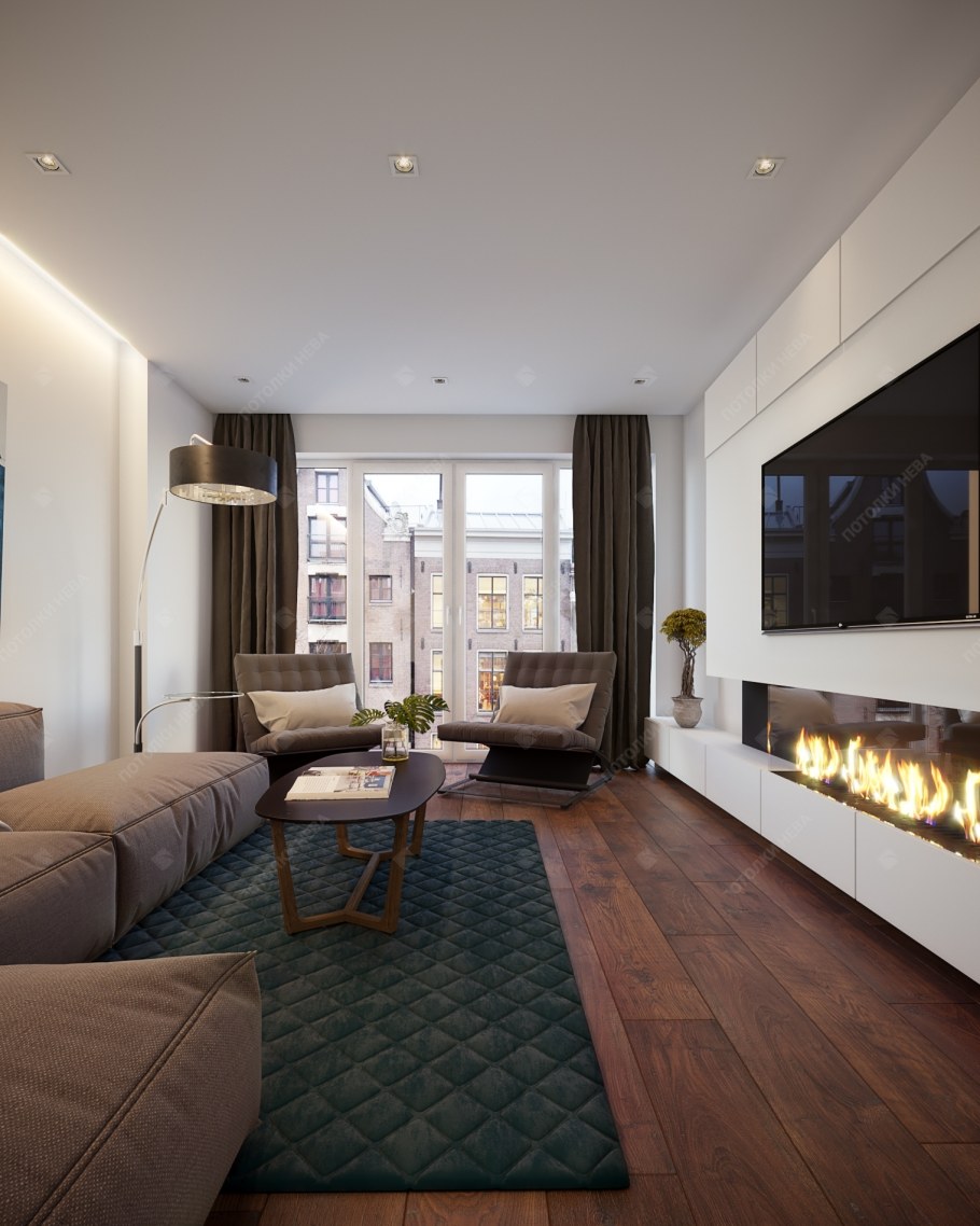 Интерьер большой гостиной