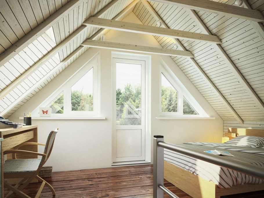 Велюкс мансардные в деревянном доме