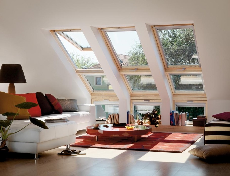Мансардные окна Велюкс в интерьере