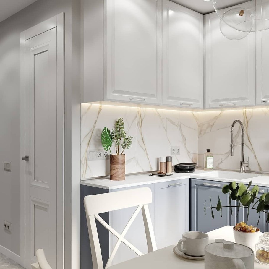 Современные маленькие кухни в светлых тонах