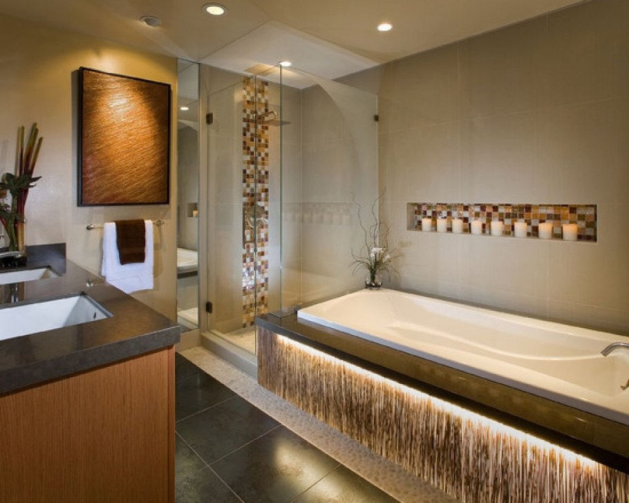 Ниша с полками в ванной