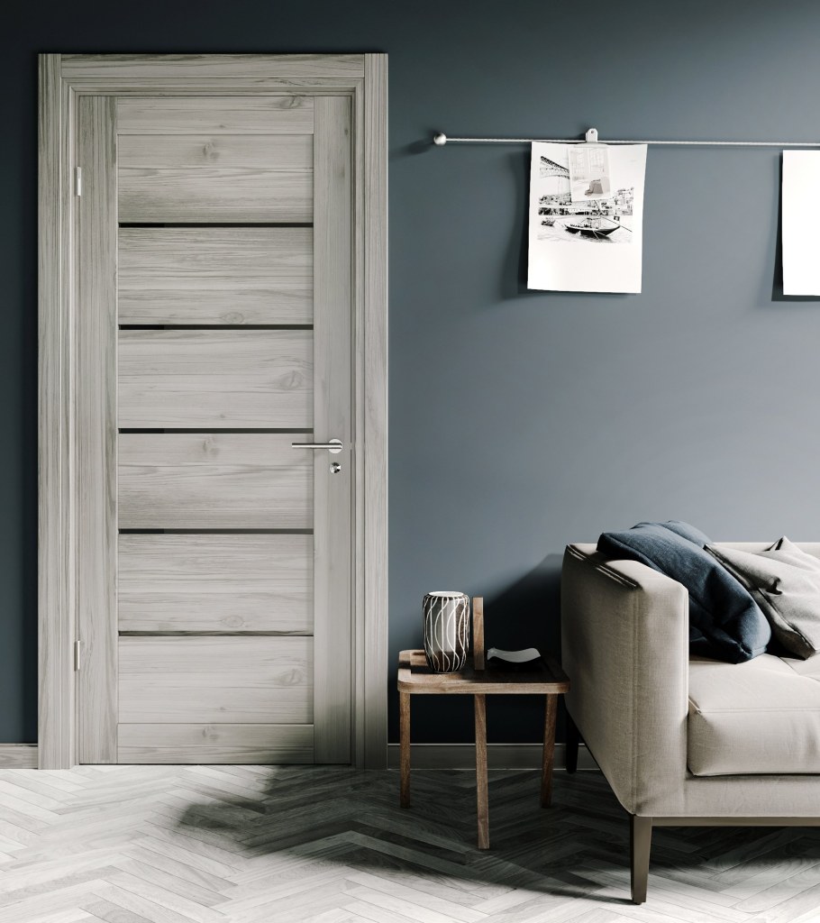 Серые двери межкомнатные в интерьере
