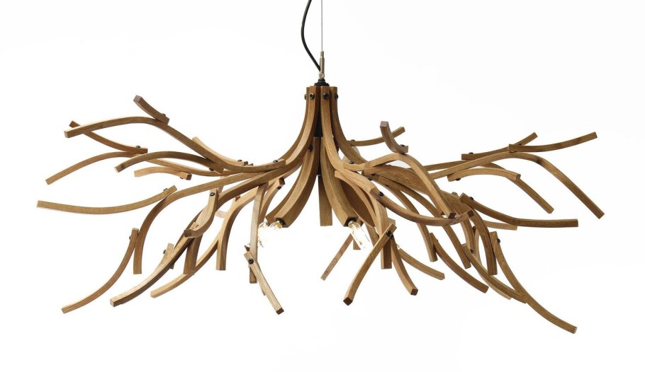 Люстра из ветки дерева