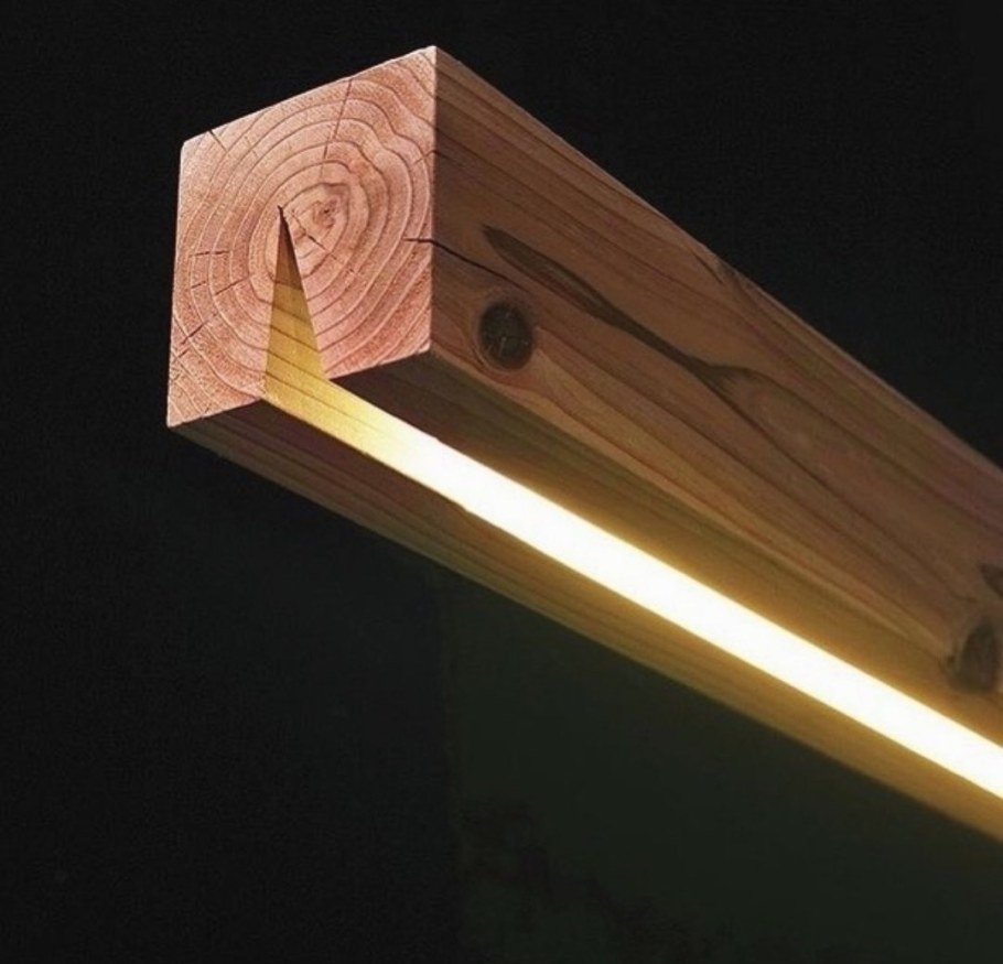 Светильник из деревянного бруса